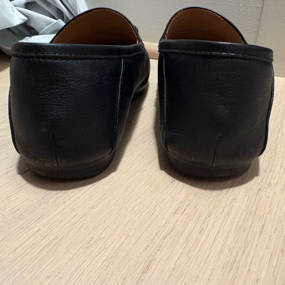 Black Leather Loafers with Gold Detailing - Picture 5 of 8